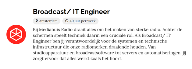Broadcast / IT engineer